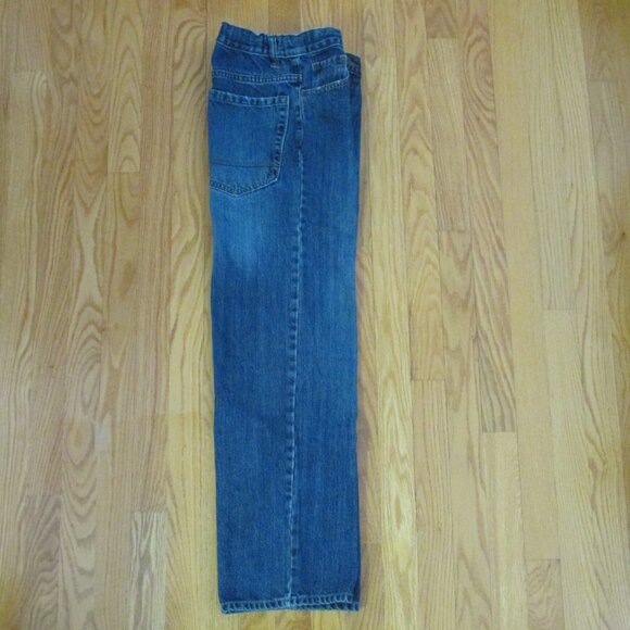 OLD NAVY BOYS  SZ 16 REG JEANS MED BLUE SLUB DENIM LOOSE FIT STR8T LEG ADJ WAIST - Picture 5 of 10